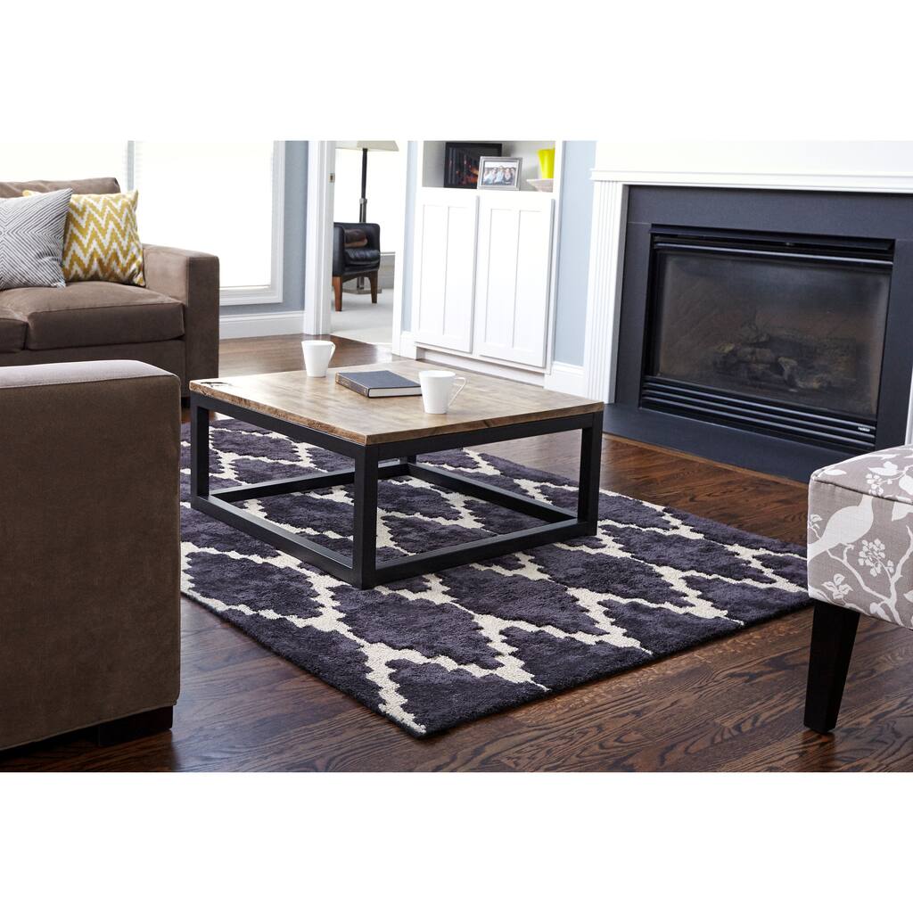 Jani Asti Hand-tufted Grey/ Brown Rayon from Bamboo Viscose and Jute Diamond Rug