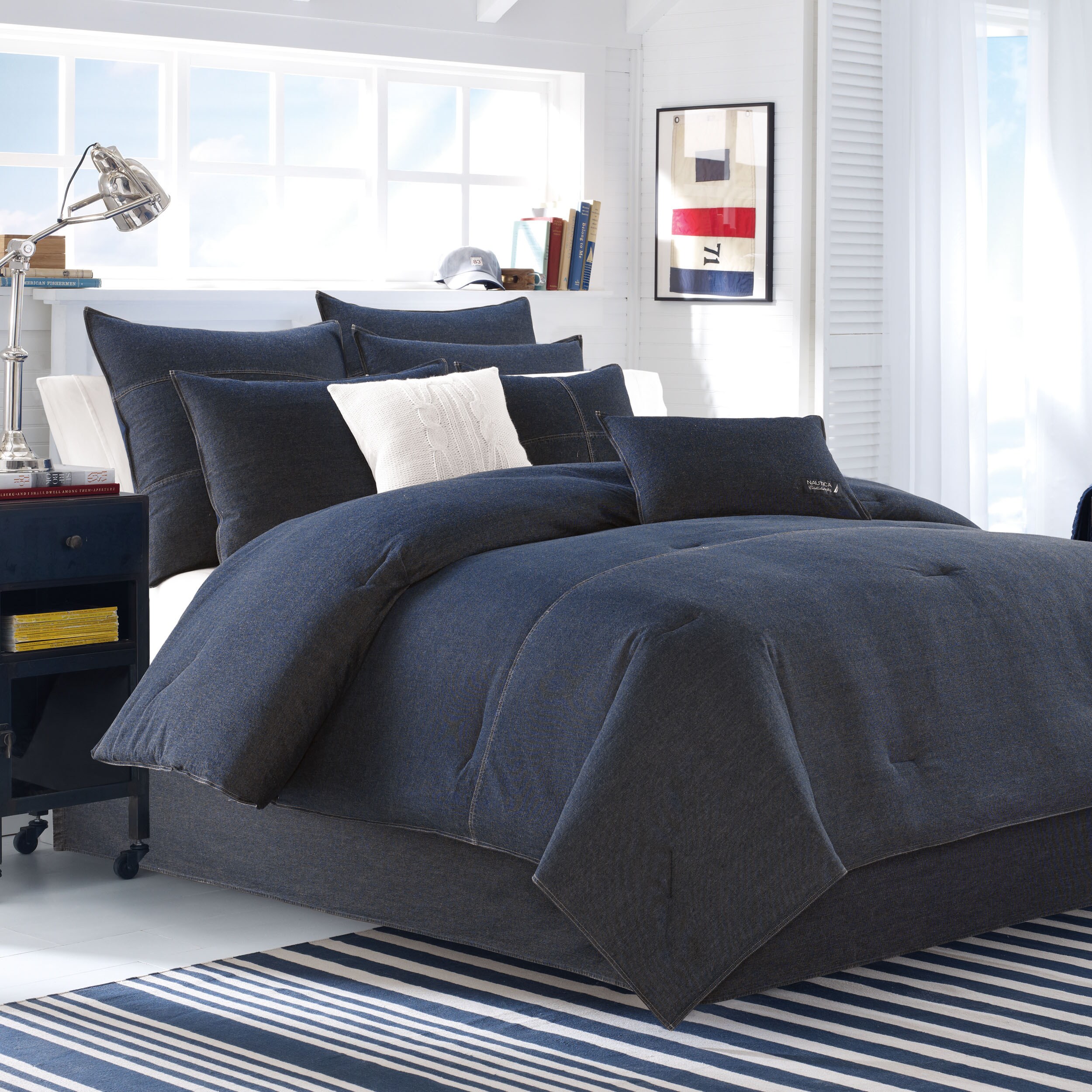 Shop Nautica Seaward Denim 3 Piece Comforter Set Free Shipping