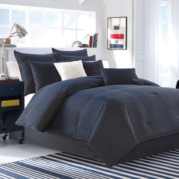 Shop Nautica Seaward Denim 3 Piece Comforter Set Free Shipping