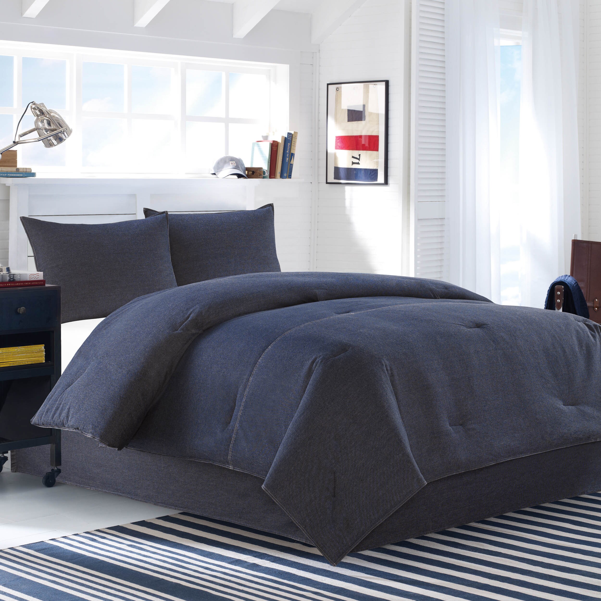 Shop Nautica Seaward Denim 3 Piece Comforter Set Free Shipping