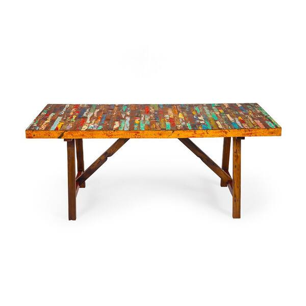 slide 1 of 4, Buoy Crazy Reclaimed Wood Dining Table - Multi