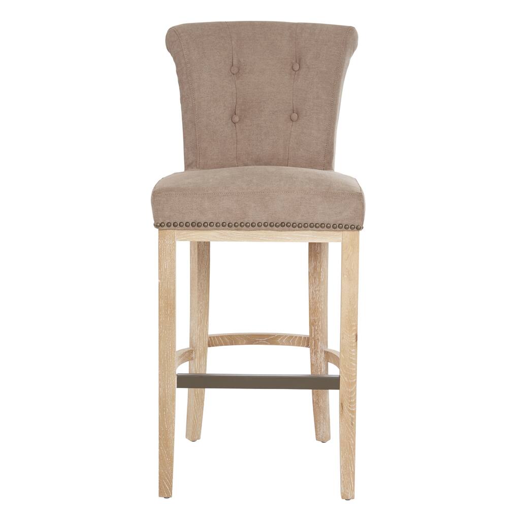 Handy Living Lexi Parisian Tan-Grey Velvet 29 inch Bar Stool