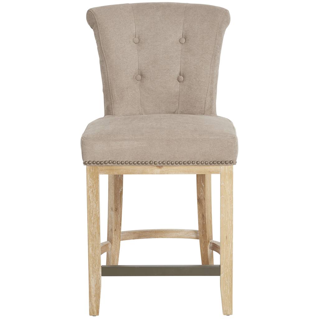 Handy Living Lexi Parisian Tan-Grey Velvet 23 inch Bar Stool