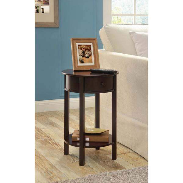 Ameriwood Home Tipton Round Espresso End Table Free Shipping Ameriwood Home Tipton Round Espresso End Table