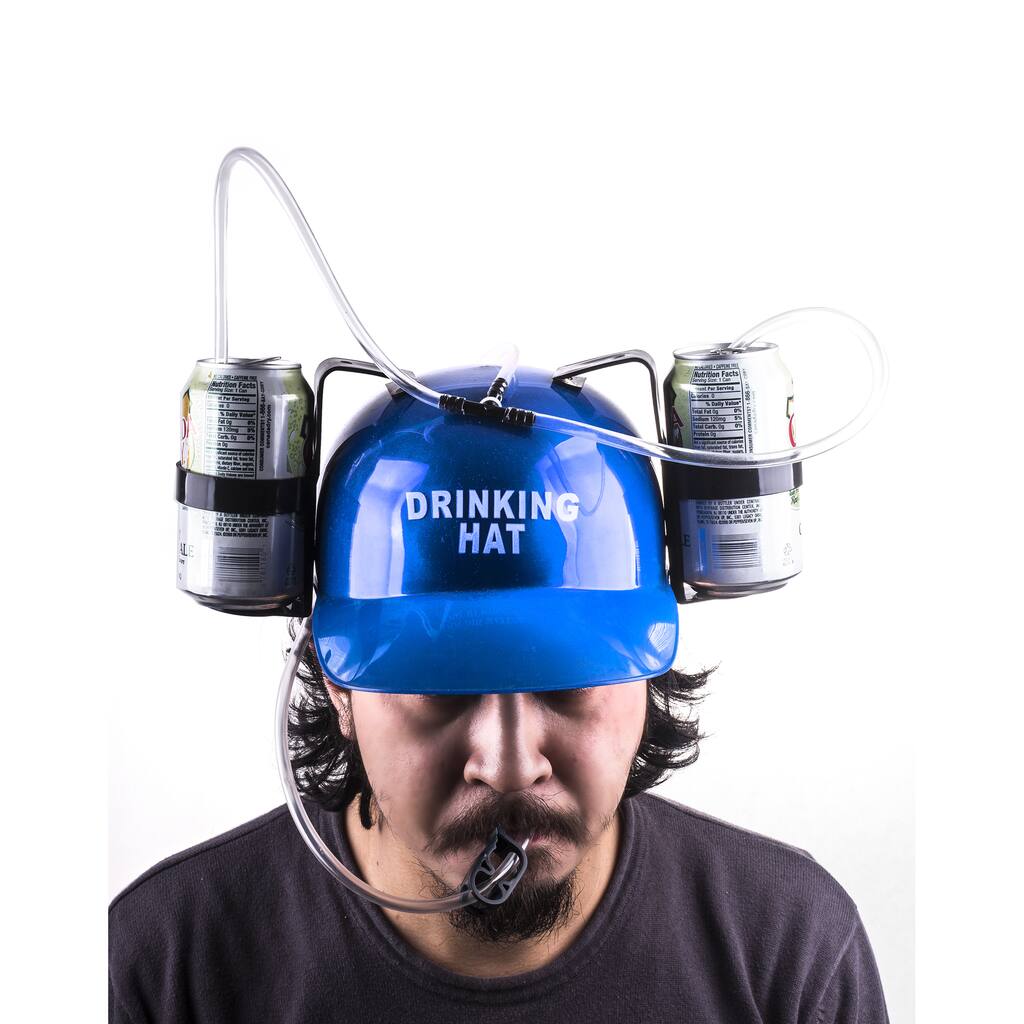 Beer/Soda Helmet Cap with Straws