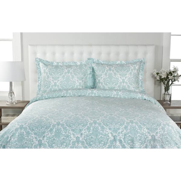 Shop Delano Damask 300 Thread Count Cotton Duvet Cover Set