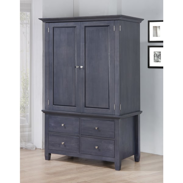 Shop Jasper Laine Aristo Dark Grey/Black 4-drawer Armoire - Free ...