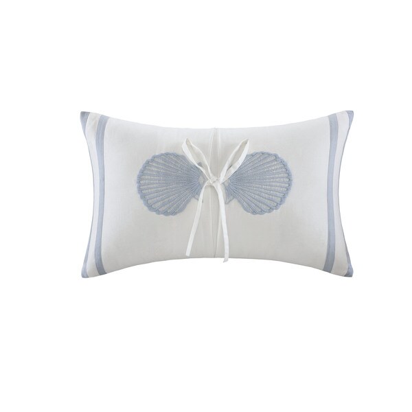 Shop Harbor House Crystal Beach White Cotton 12 x 20 Embroidered Shell