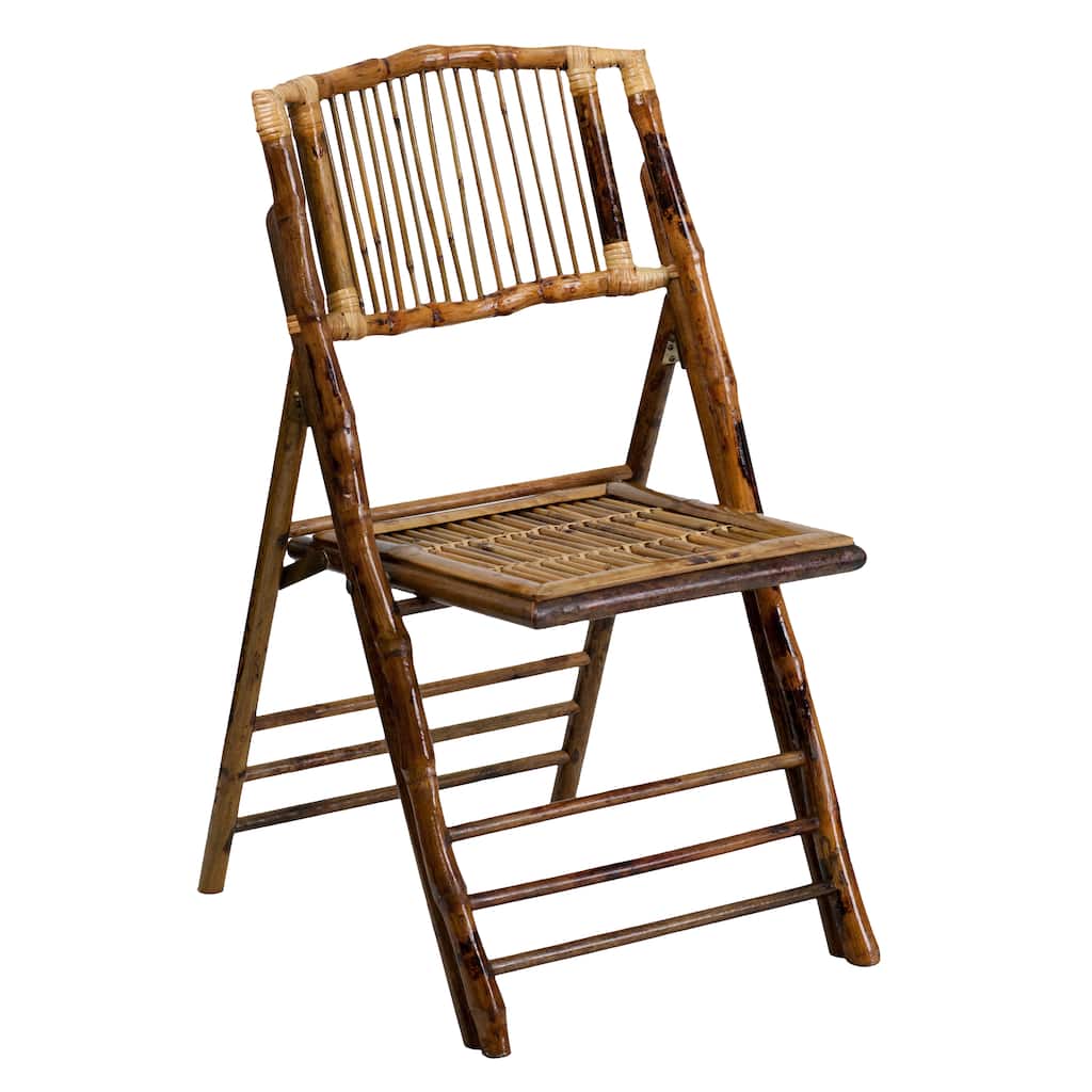 Empire Deco-Style Bamboo Folding Chairs - 34.5"h x 18.75"w x 24"d