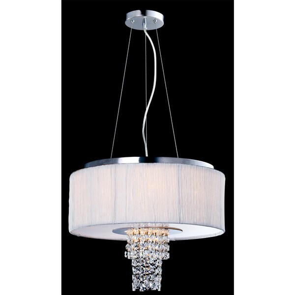 Artiva Usa Adrienne 6 Light Stainless Steel Chrome Crystal Artiva Usa Adrienne 6 Light Stainless Steel Chrome Crystal Chandelier With Plisse Fabric Shade