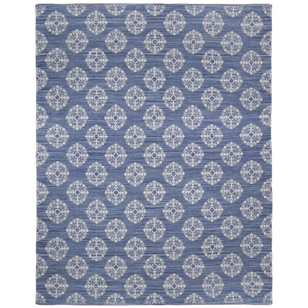 slide 2 of 20, Jacquard Handmade Blue Cotton Medallion Area Rug