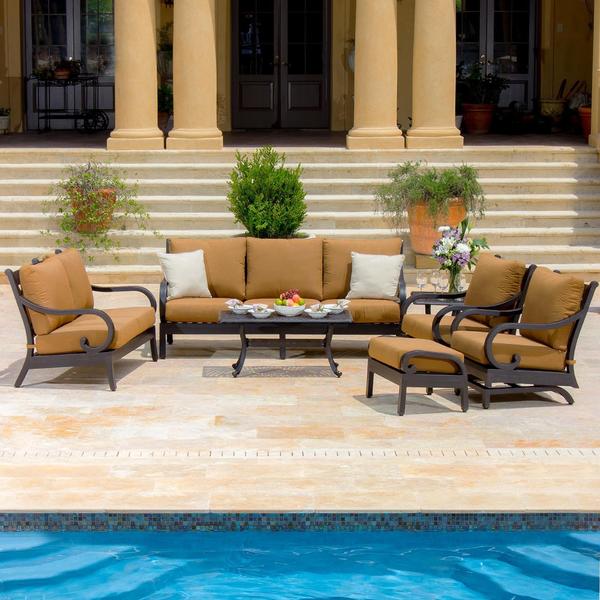 Avondale 7-person Cast Aluminum Patio Deep Seating Set ...