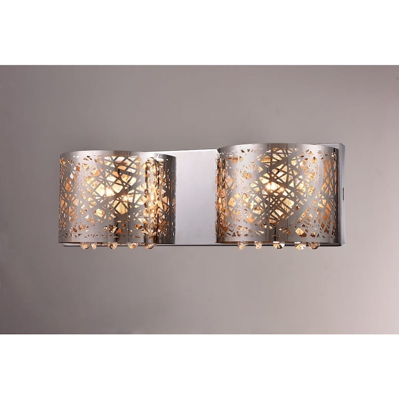 Aubrey 2-light Chrome 16-inch Crystal Wall Lamp