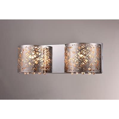 Aubrey 2-light Chrome 16-inch Crystal Wall Lamp