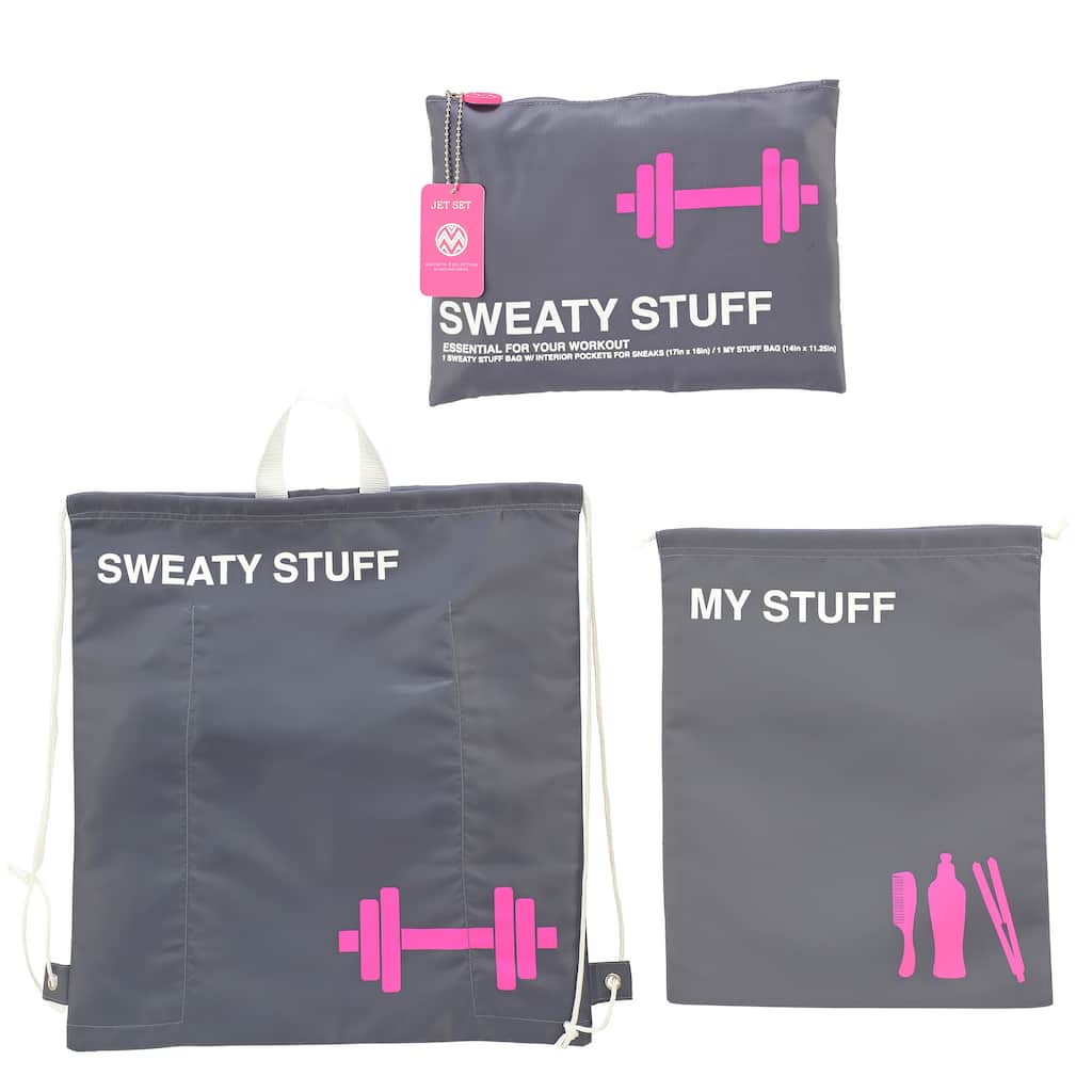 The Macbeth Collection Sweaty Stuff 3-piece Travel Bag Set - 11.25"x14"