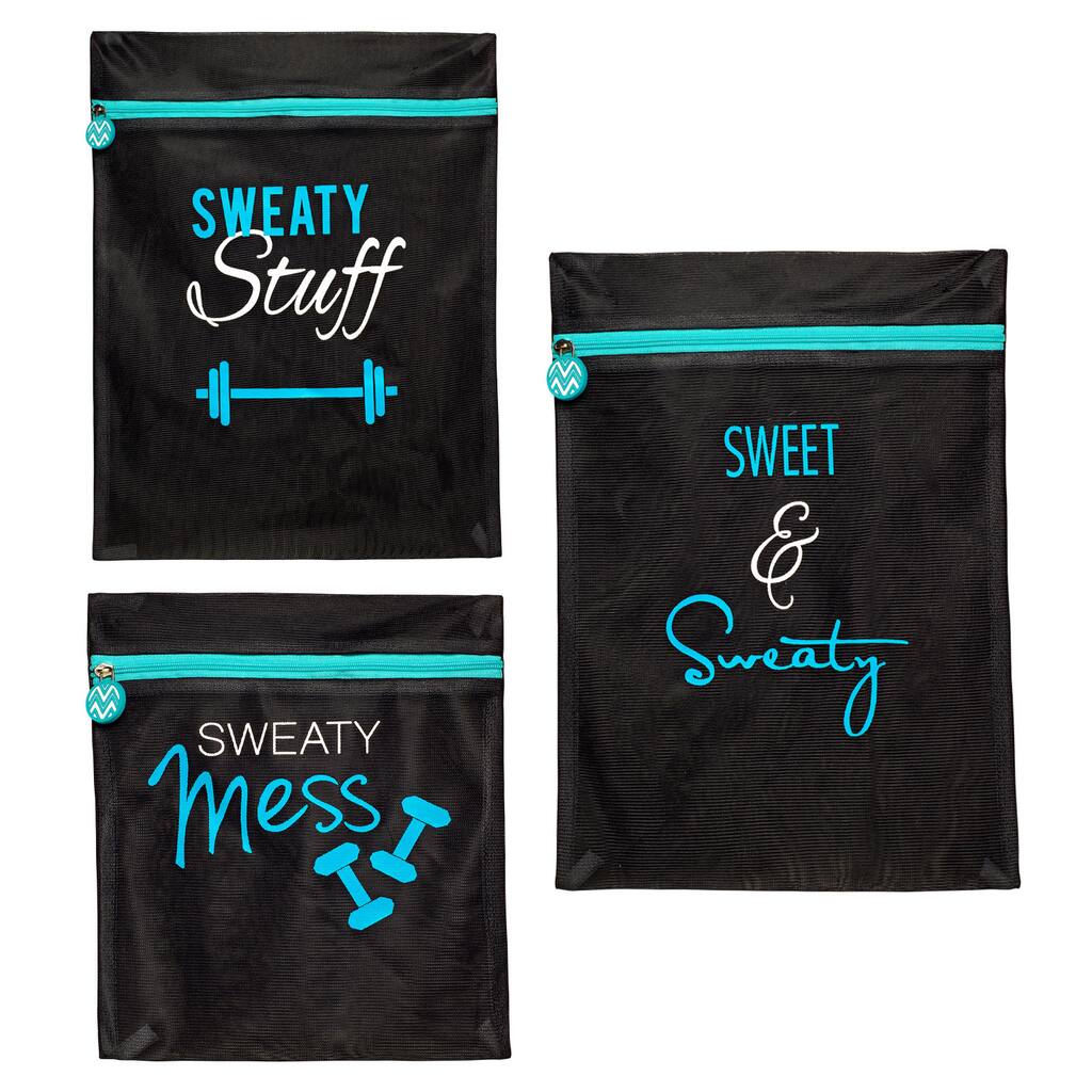 The Macbeth Collection Black 3-piece Gym Wash Bag Set