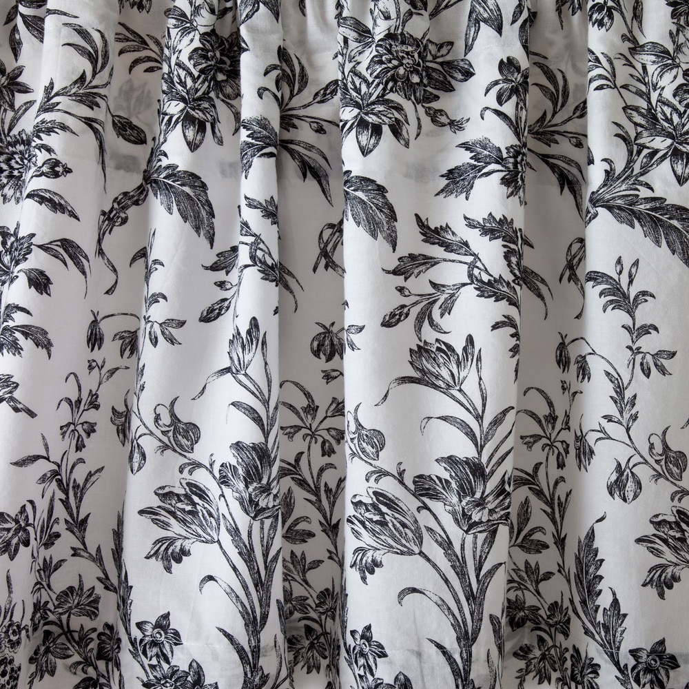 Laura Ashley Amberley 15 in. L Cotton Pole Top Valance in Black