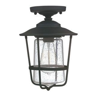 Creekside 1-light Black Outdoor Ceiling Flush Mount