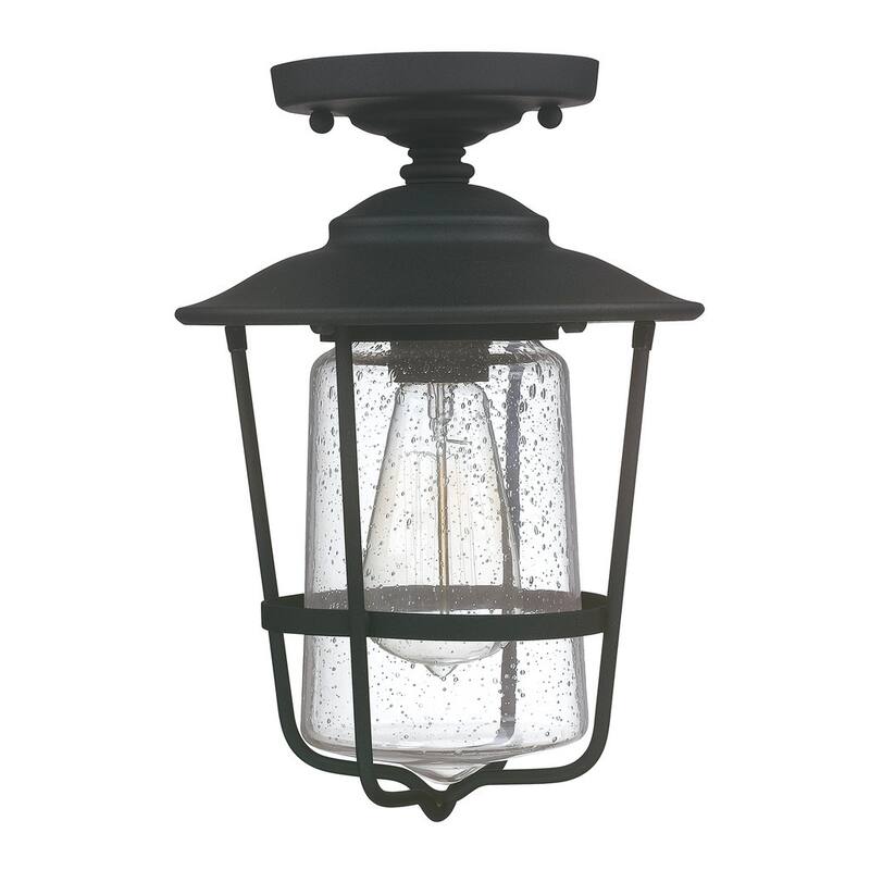 Creekside 1-light Black Outdoor Ceiling Flush Mount