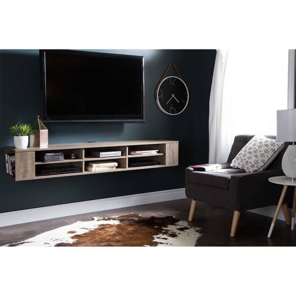 slide 2 of 22, South Shore City Life 66" Wide Wall Mounted Console gray maple