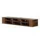 preview thumbnail 2 of 20, South Shore City Life 66" Wide Wall Mounted Console natural walnut