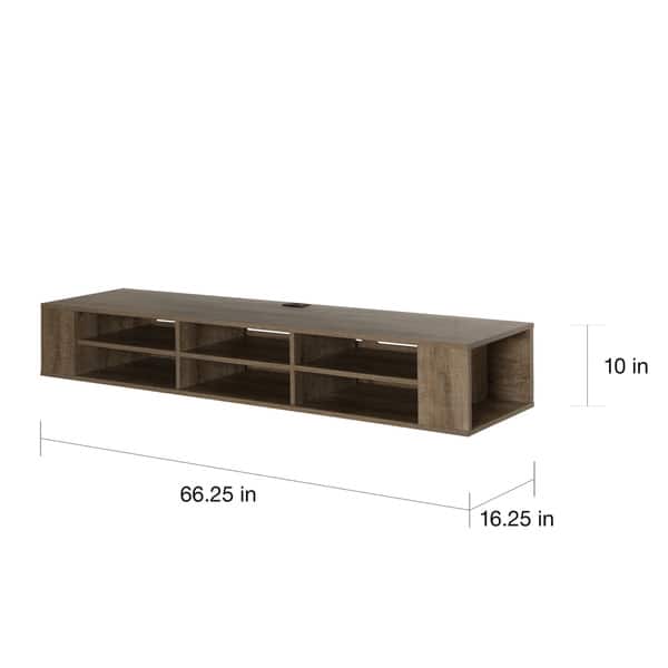 dimension image slide 1 of 2, South Shore City Life 66" Wide Wall Mounted Console