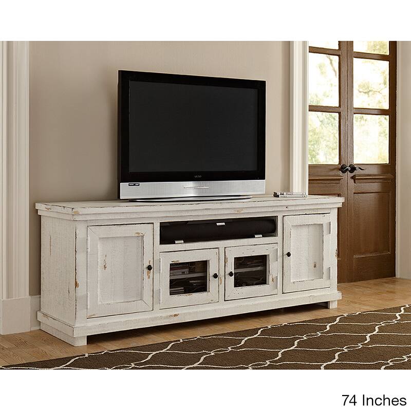 Willow Distressed White Entertainment Collection - 73 inches