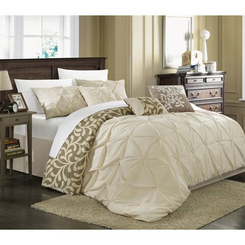 Chic Home Trefort Pinch Pleat Oversized Overfilled 11-piece Bed in a Bag with Sheet Set