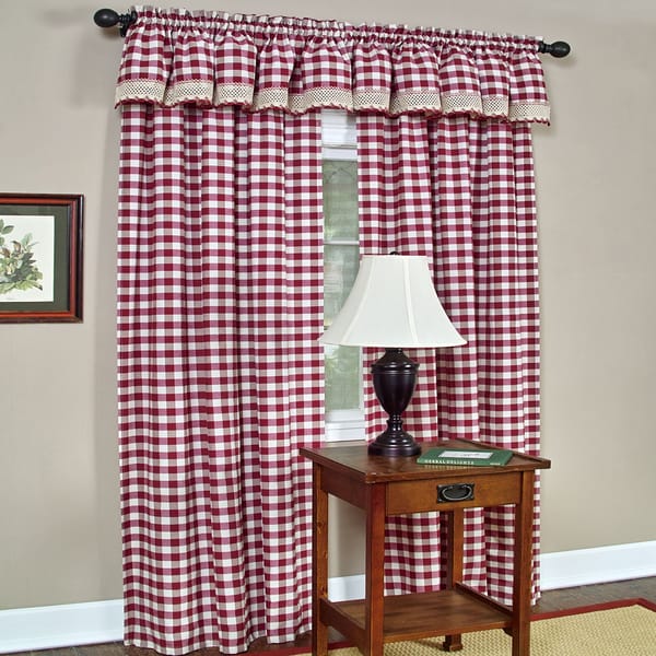 slide 2 of 3, Classic Buffalo Check Window Panel or Valance