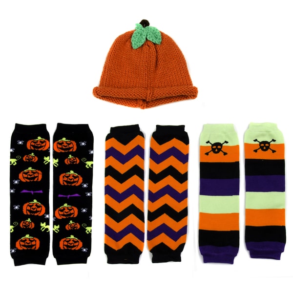 Crummy Bunny Childrens Halloween Leggings and Pumpkin Hat Set