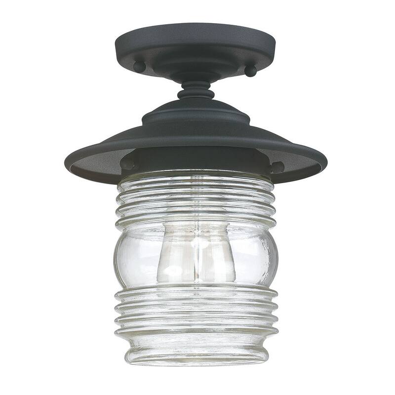 Creekside 1-light Black Outdoor Flush Mount - N/A