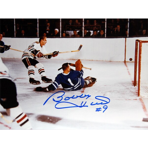Hull Scores on Bower Signed 8X10 - Toronto Maple Leafs - Chicago ...