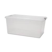 IRIS 68 Quart Buckle Down Storage Box, Clear