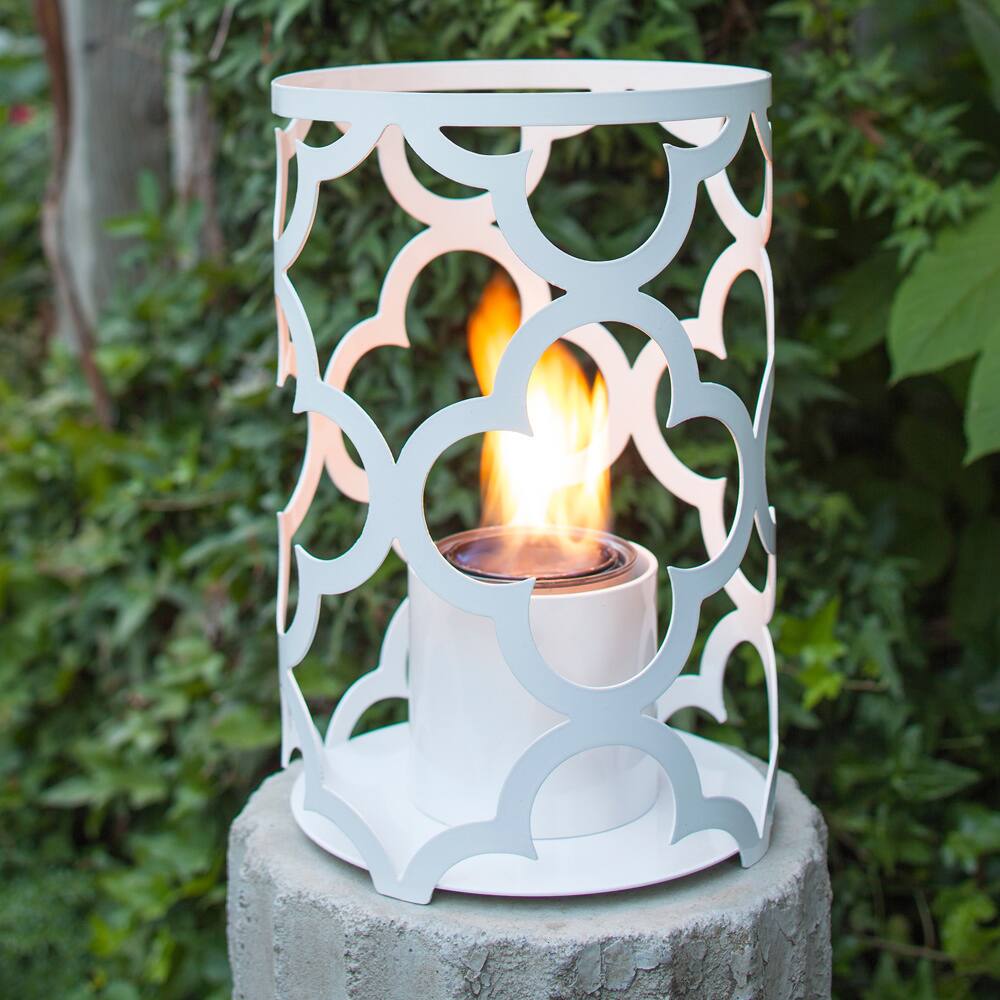 TF Essentials Mediterranean White Outdoor Steel Lantern