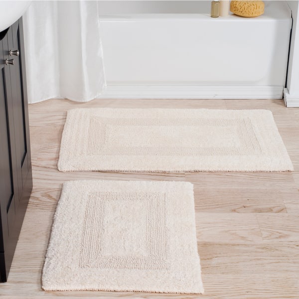 Windsor Home 100-percent Cotton 2-piece Reversible Rug Set - Ivory