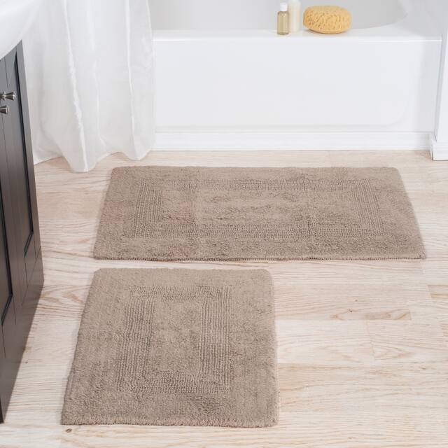 Windsor Home 100-percent Cotton 2-piece Reversible Rug Set - Taupe