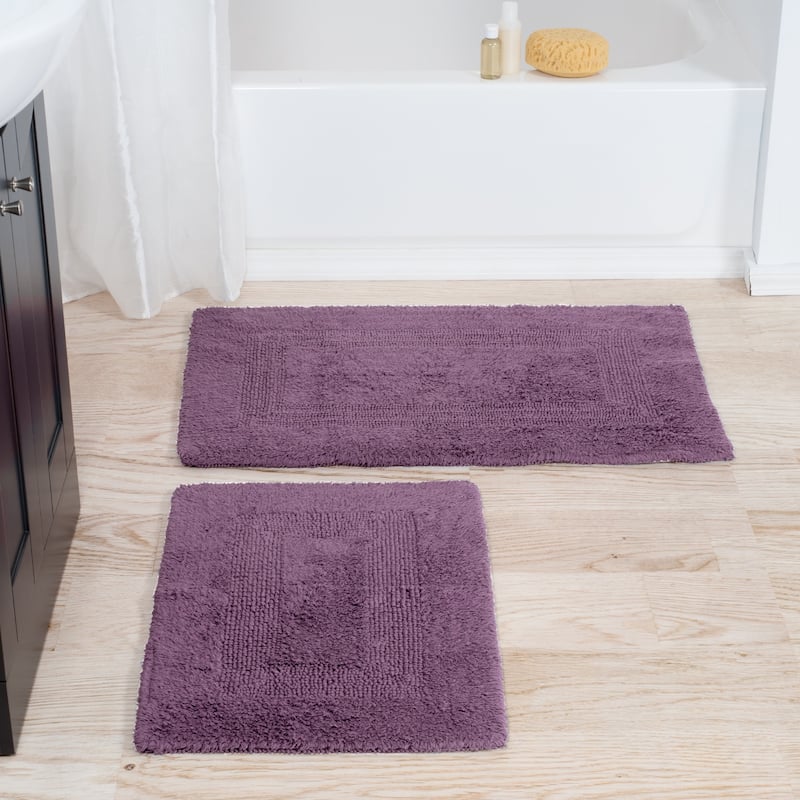 Windsor Home 100-percent Cotton 2-piece Reversible Rug Set - Eggplant