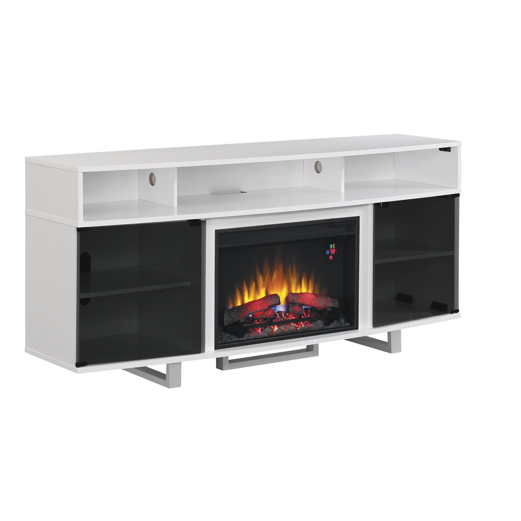 Enterprise 26-inch Classic Flame Indoor Fireplace Media Mantel in Glossy  White - 12' x 15' - Bed Bath u0026 Beyond - 10352344