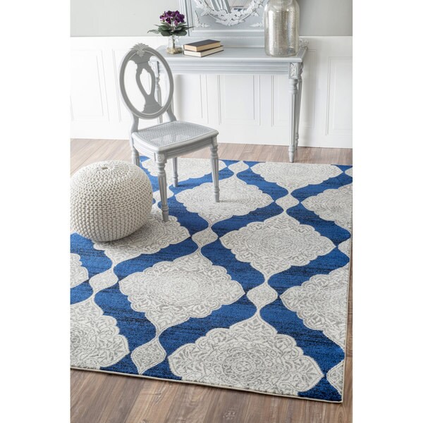Shop nuLOOM Geometric Trellis Fancy Blue Rug (8' x 10') 8' x 10' On