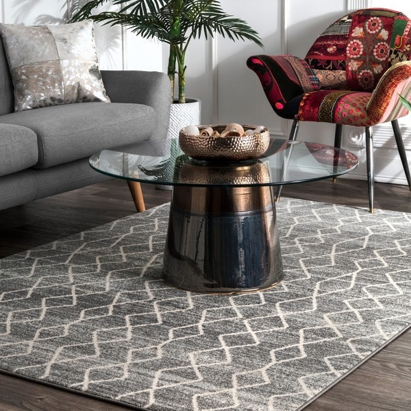 Nuloom Geometric Moroccan Trellis Fancy Grey Area Rug 8 X 10 Nuloom Geometric Moroccan Trellis Fancy Grey Area Rug 8 X27