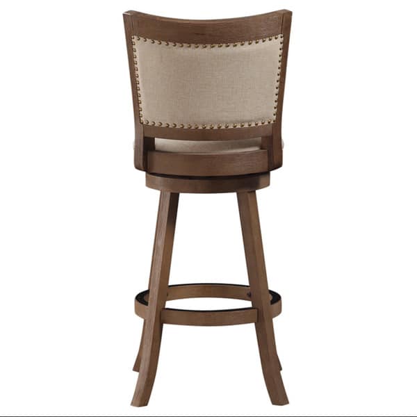 Melrose Wood Upholstered Swivel Counter Barstool