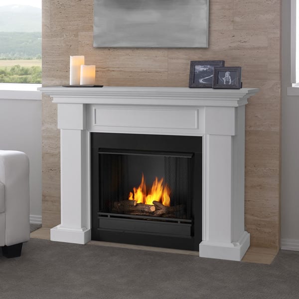 Shop Hillcrest Gel Fuel Fireplace White By Real Flame Overstock