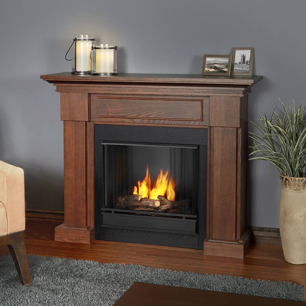 Real Flame Hillcrest Chestnut Oak Gel Fuel Fireplace
