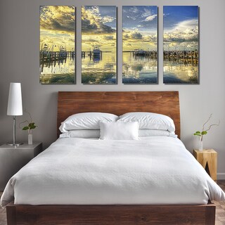 Sun Day' 4-Piece Wrapped Canvas Wall Art Set - Bed Bath & Beyond - 10352586