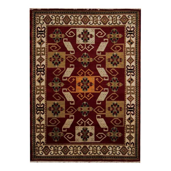 slide 2 of 3, Handmade One-of-a-Kind Kazak Wool Rug (India) - 5'10 x 8'