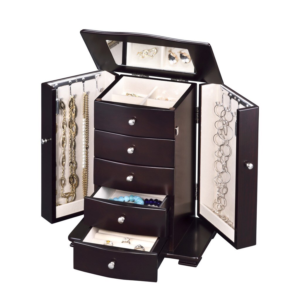 white tall jewelry box