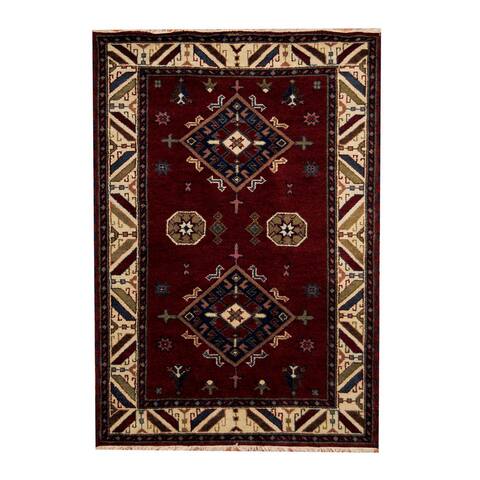 Handmade One-of-a-Kind Kazak Wool Rug (India) - 4'7 x 6'7