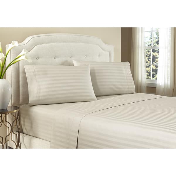Crowning Touch by Welspun, 500TC Damask Stripe 100percent Egyptian Cotton Bed Bath & Beyond