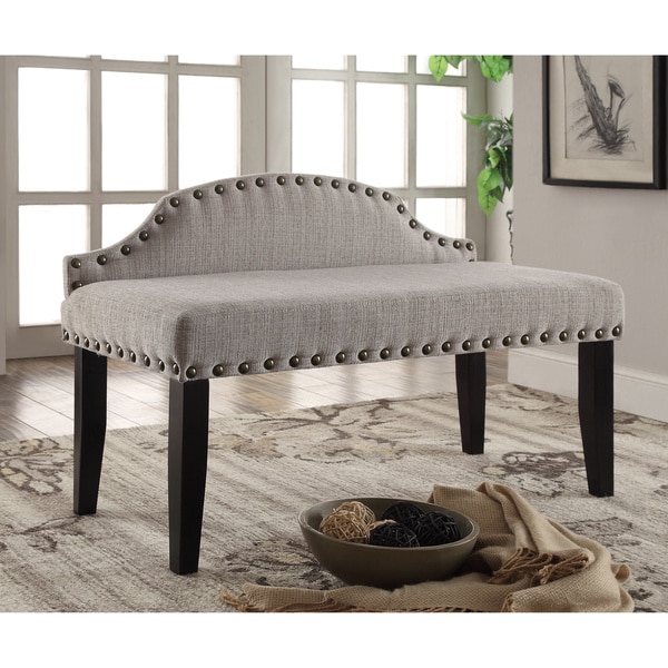 Furniture of America Emira 63.5 inch Flax Upholstered Food board
