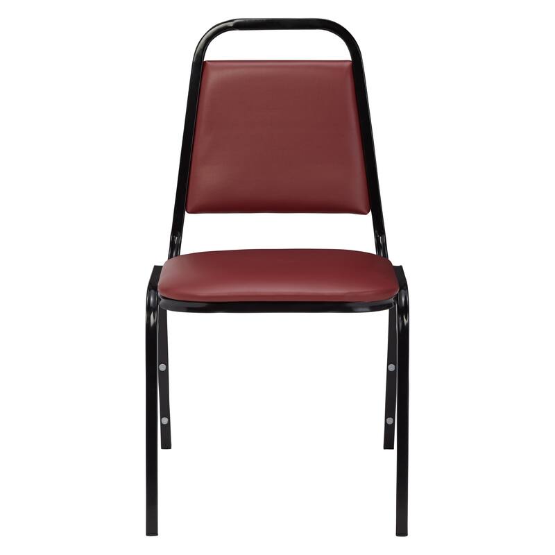 (Pack of 12) Standard Burgundy Vinyl-upholstered Stack Chair